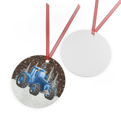 Blue Tractor Ornament