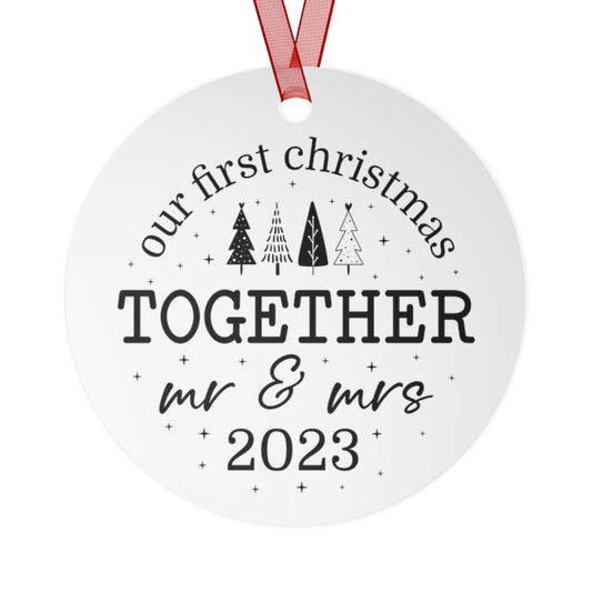 Our First Christmas Together Mr & Mrs 2023 Wedding Ornament