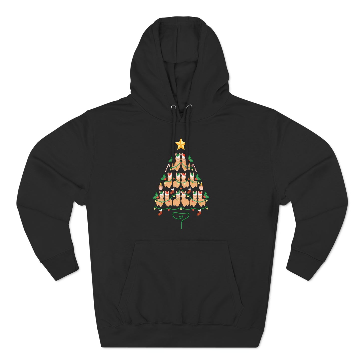 Llama Christmas Tree Christmas Pullover Hoodie