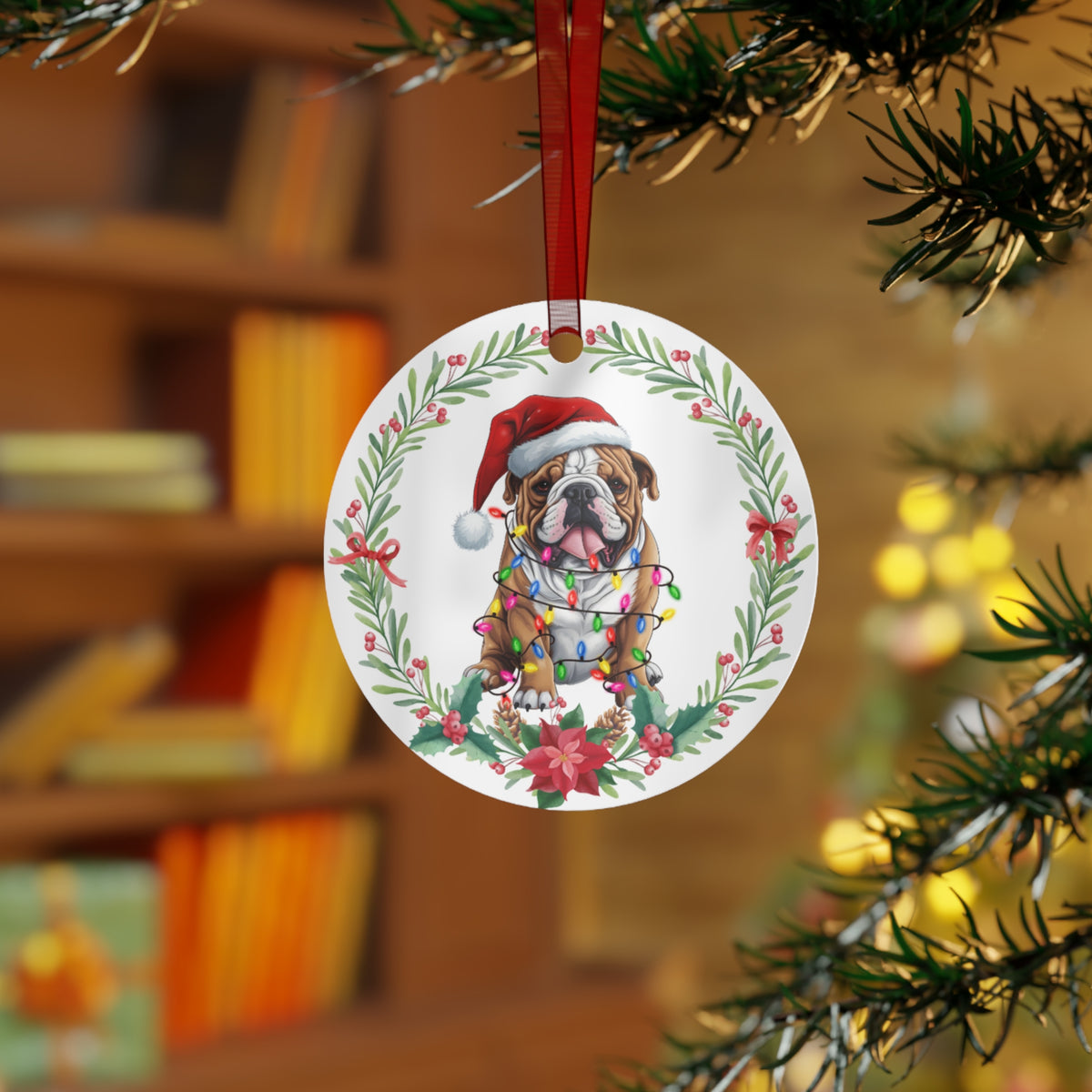 Bulldog Dog in Lights Ornament