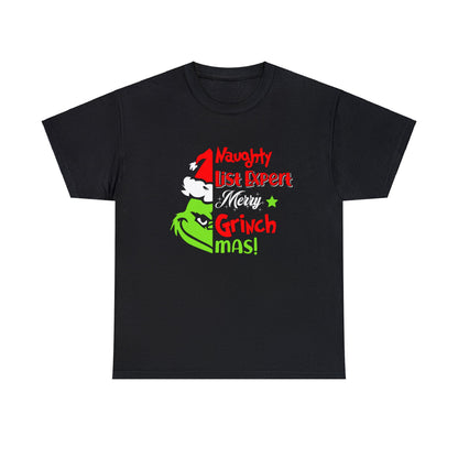 Naughty List Expert Grinch Christmas Short Sleeve Tee