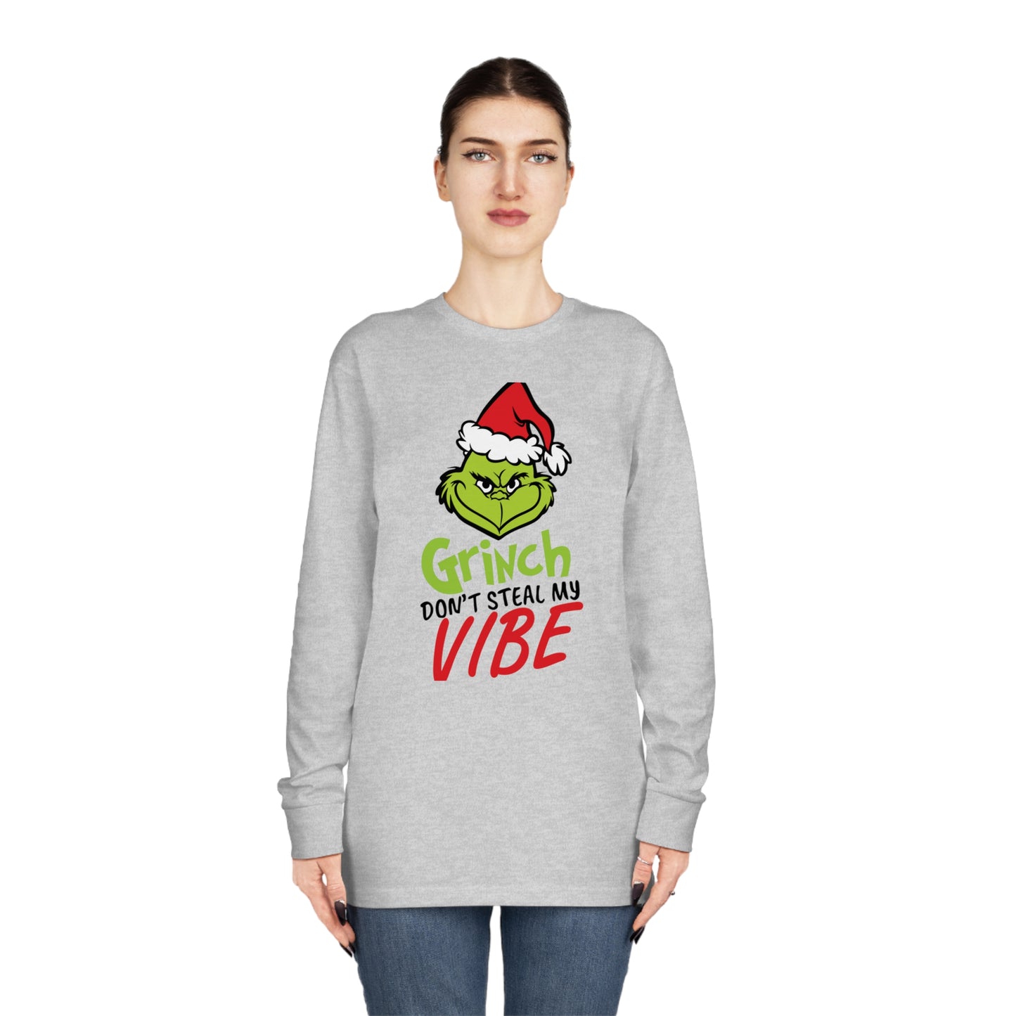 Grinch Don't Kill My Vibe Design 2 Christmas Long Sleeve T-Shirt