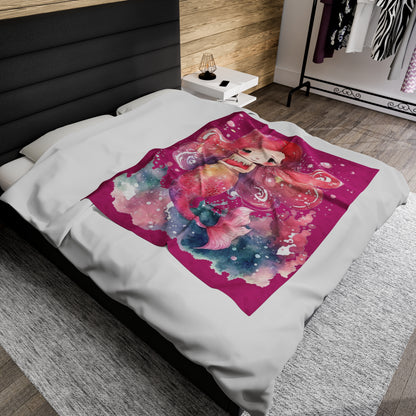 Watercolor Pink Mermaid Pattern Blanket