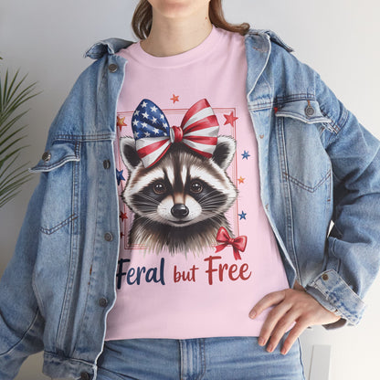Feral But Free Raccoon Short Sleeve Tshirt