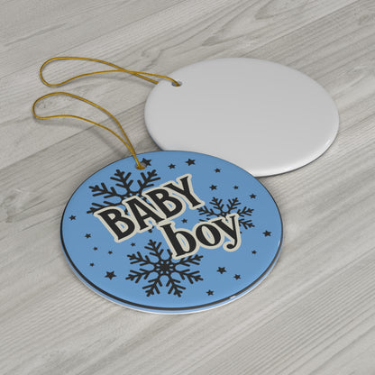 Baby Boy Christmas Ceramic Ornament