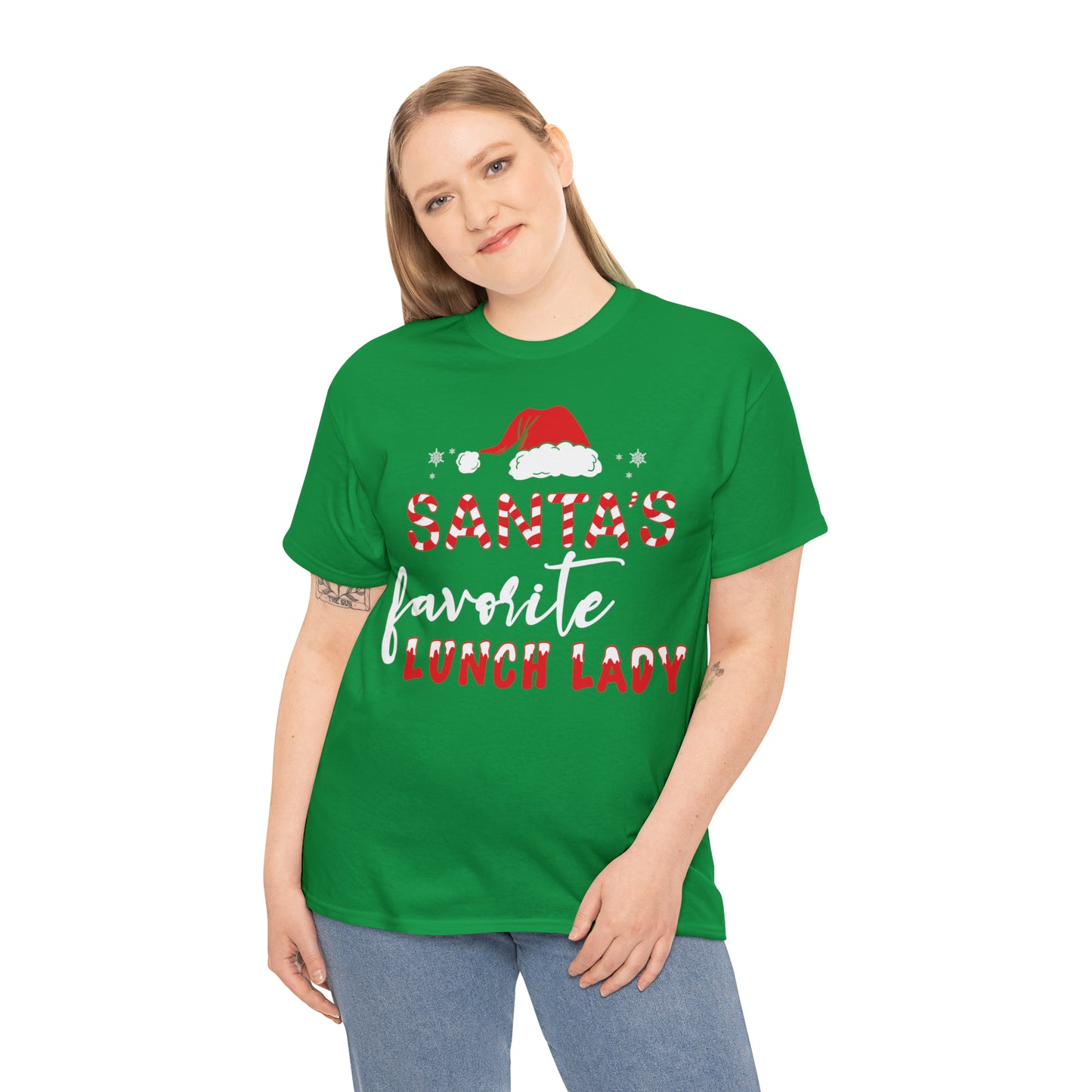 Santa's Favorite Lunch Lady Christmas Short Sleeve Tee