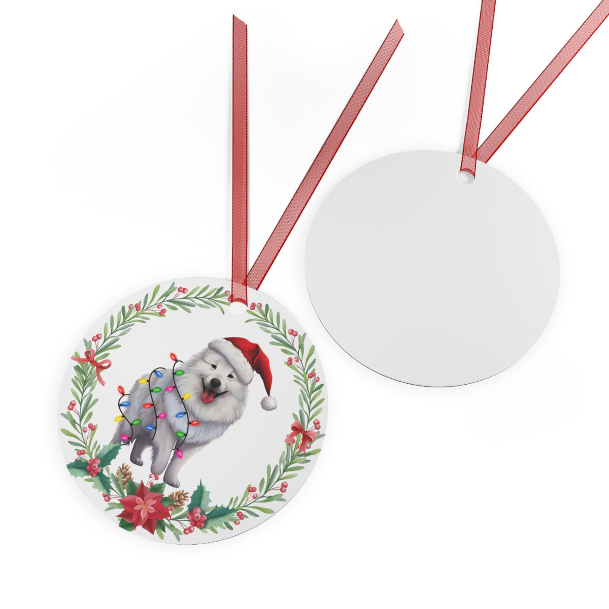 Samoyed Dog in Lights Ornament
