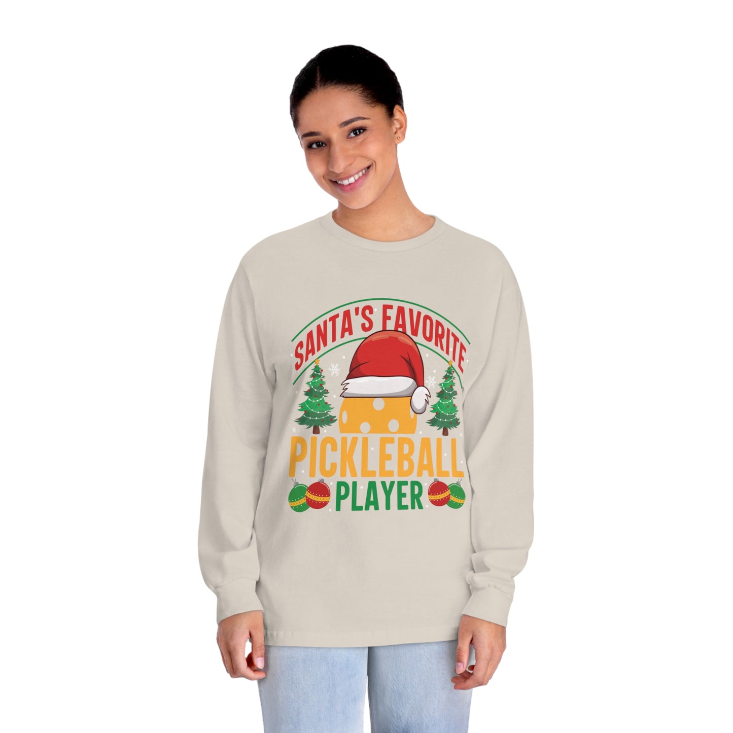 Santa's Favorite Pickleball Player Long Sleeve T-Shirt