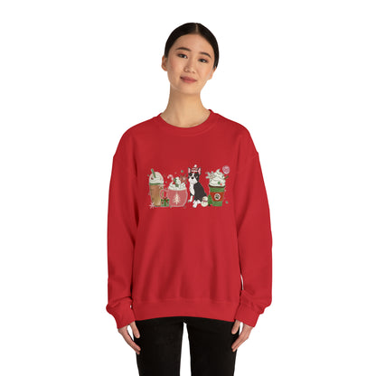 Boston Terrier Dog Latte Christmas Sweatshirt