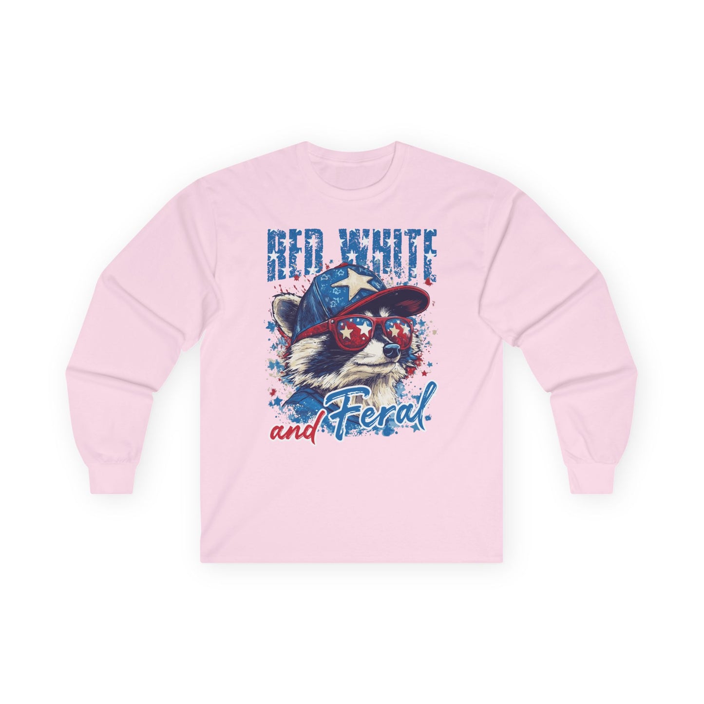 Red White And Feral Long Sleeve T-Shirt