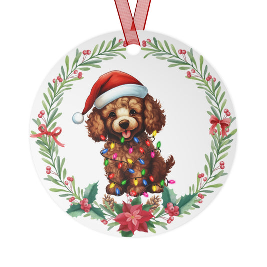 Poodle Dog in Lights Ornament
