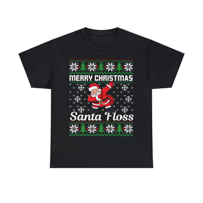 Merry Christmas Santa Floss Ugly Sweater Short Sleeve Tee