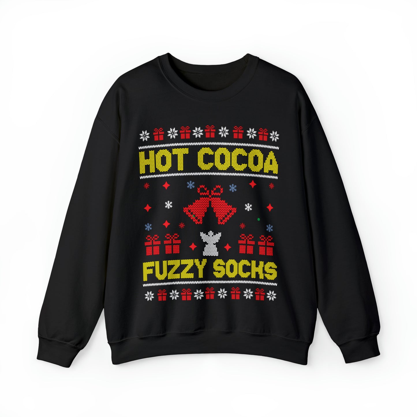 Hot Cocoa Fuzzy Socks Christmas Ugly Sweater Sweatshirt