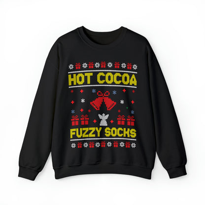 Hot Cocoa Fuzzy Socks Christmas Ugly Sweater Sweatshirt