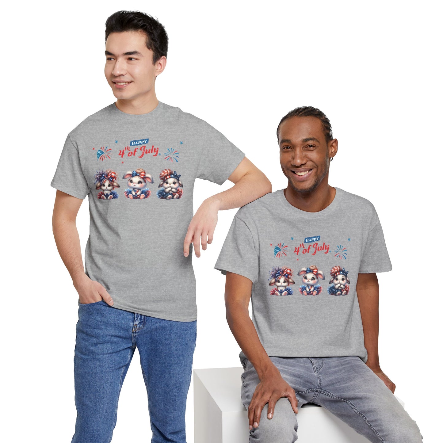 4th of July Rabbits in Tutus Short Sleeve Tshirt