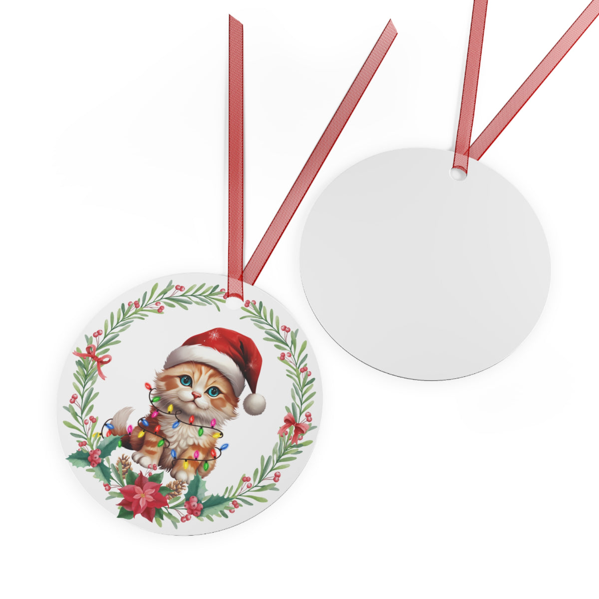 German Rex Cat in Lights Ornament
