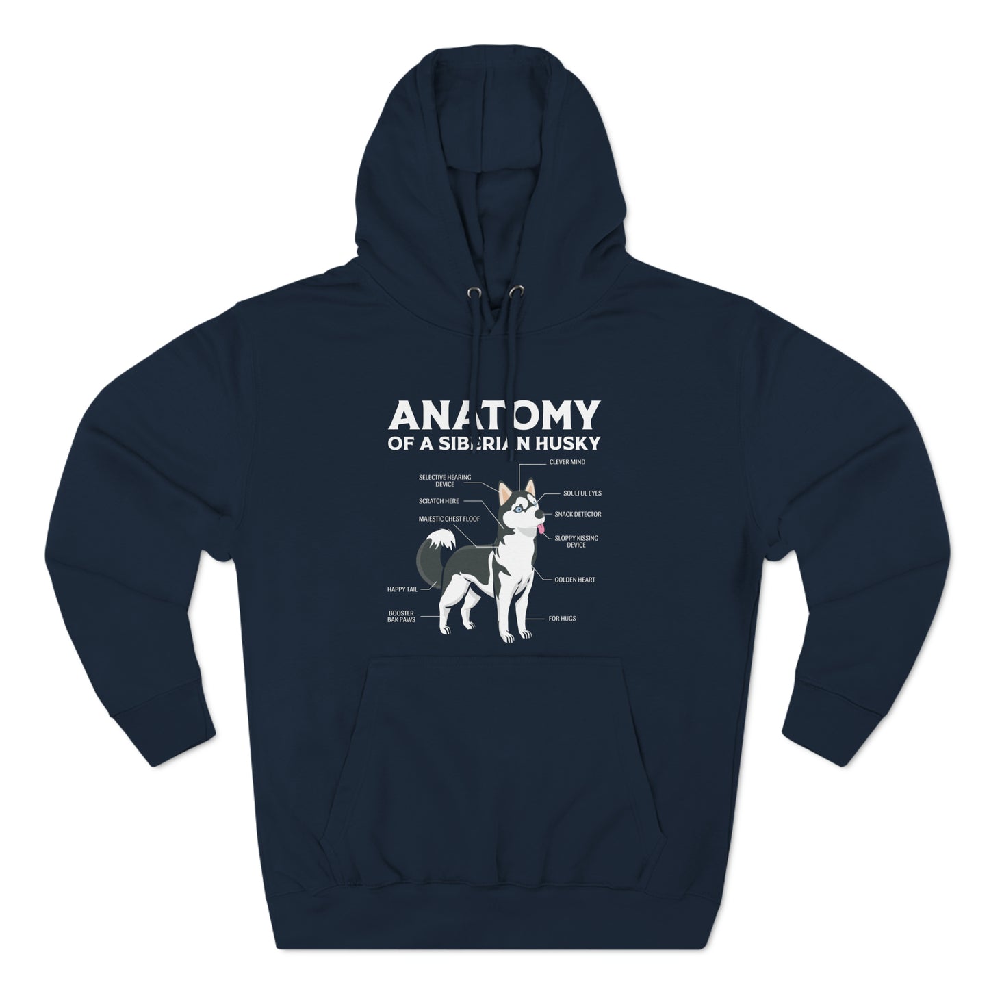 Anatomy of a Siberian Husky Dog Pullover Hoodie