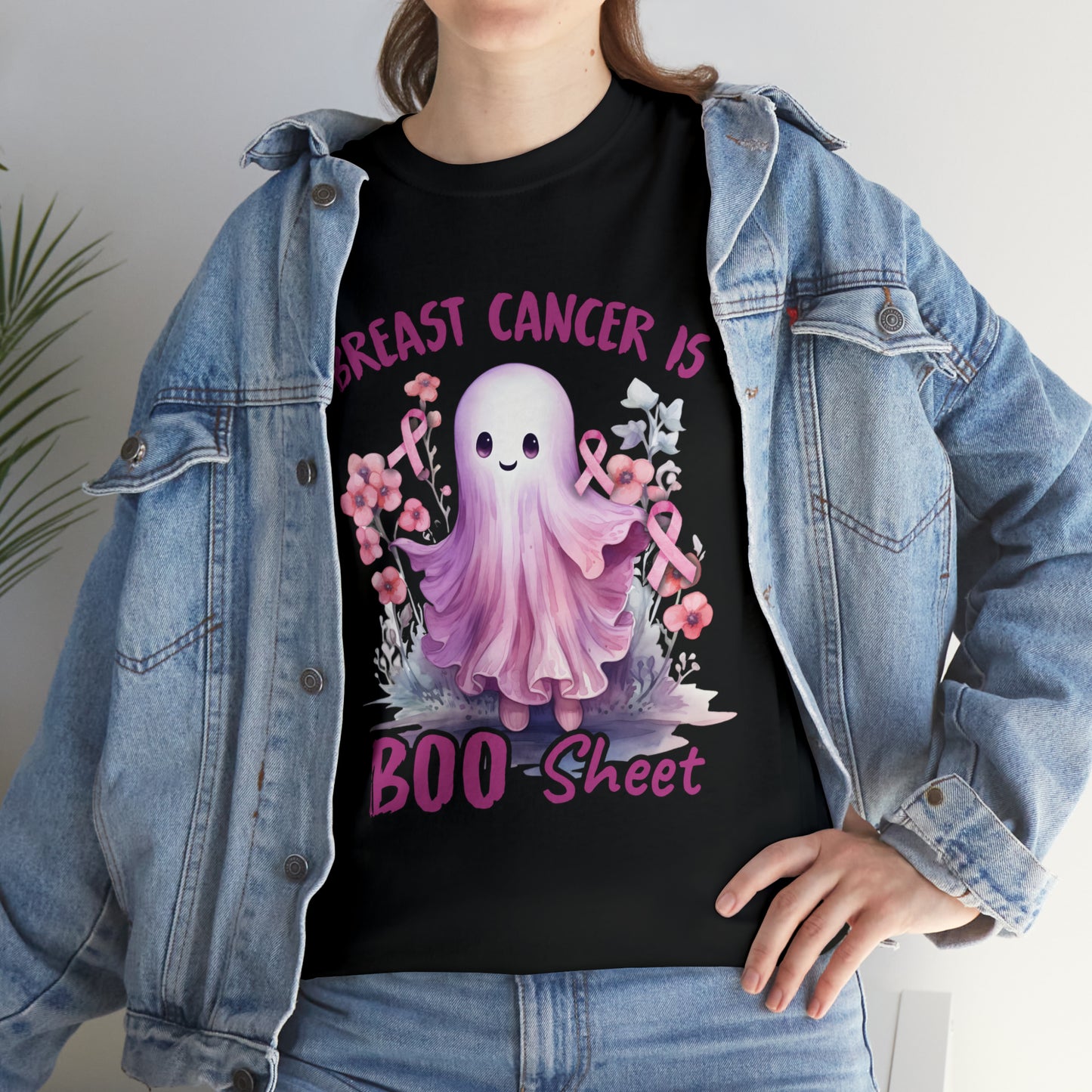 Breast Cancer Is Boo Sheet Halloween Short Sleeve Tee