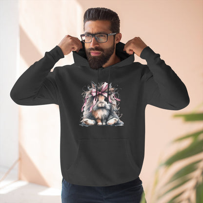 Crazy Long Haired Rabbit With Bow Pullover Hoodie