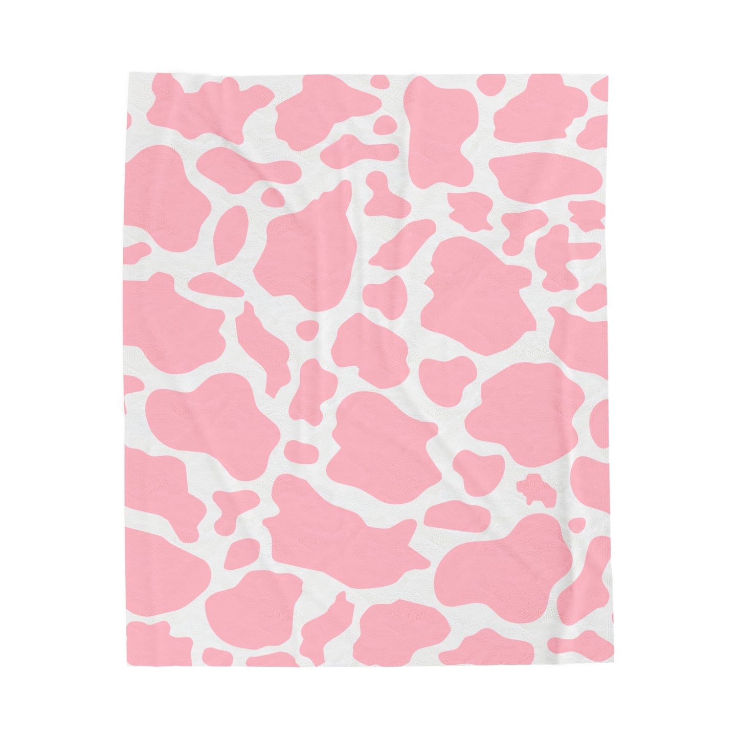 Pink Cow Print Plush Blanket