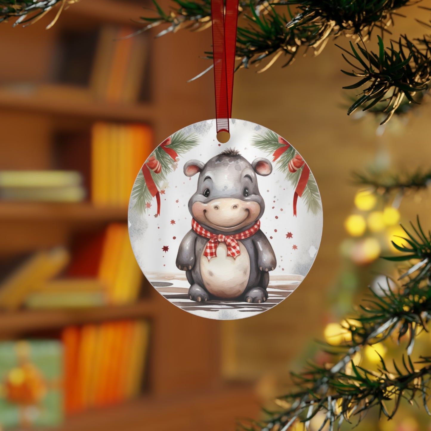 Hippopotamus with Scarf Ornament