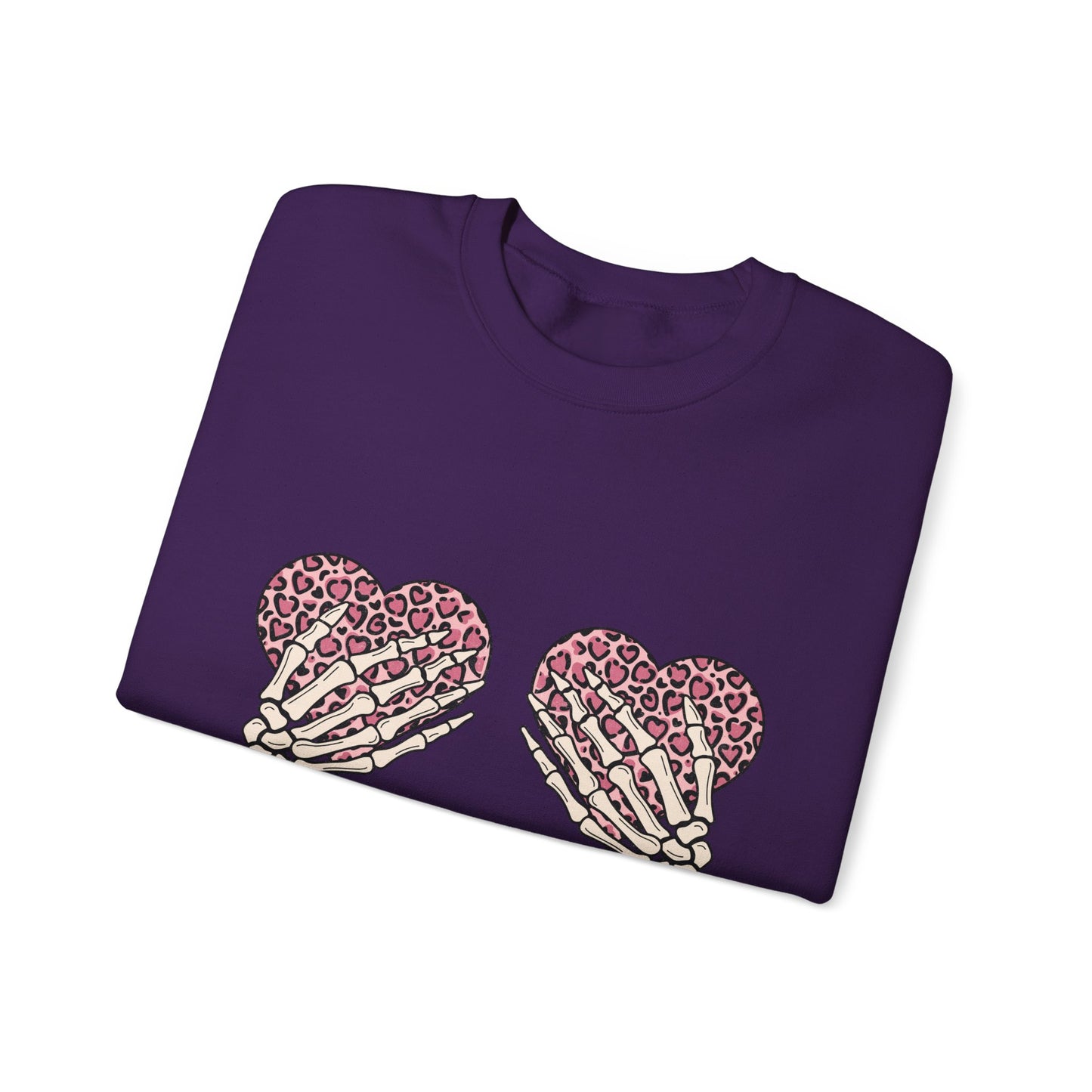 Skeleton Hand on Hearts Valentine Sweatshirt