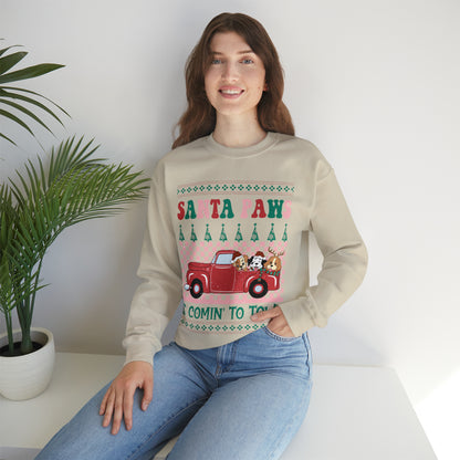 Santa Paws is Comin' to Town Christmas Ugly Sweater Sweatshirt