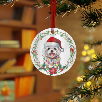 Maltese Dog in Lights Ornament