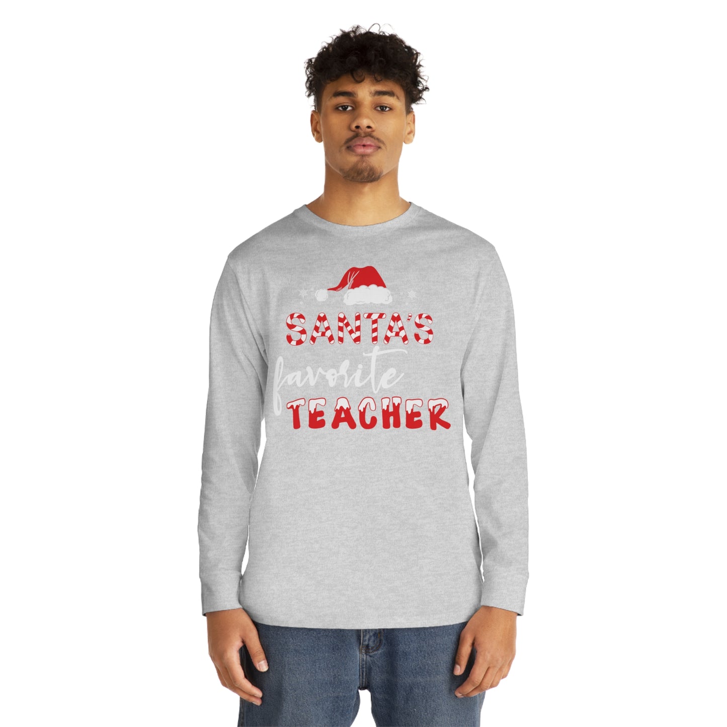 Santa's Favorite Teacher Christmas Long Sleeve Tee