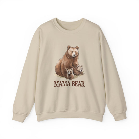 Mama Bear Grizzy Bear with Cubs Pocket Sweatshirt