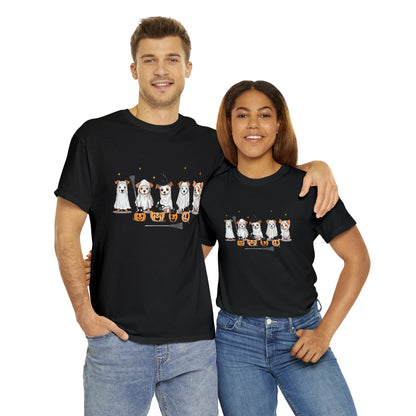 Puppy Ghosts Halloween Short Sleeve Tee