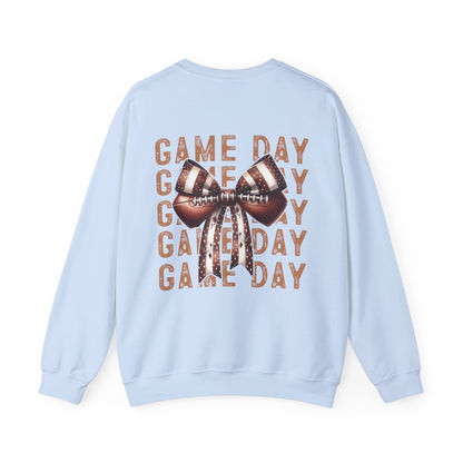 Football Game Day Sweatshirt Mom Dad Parent Football Lover Coquette Bows