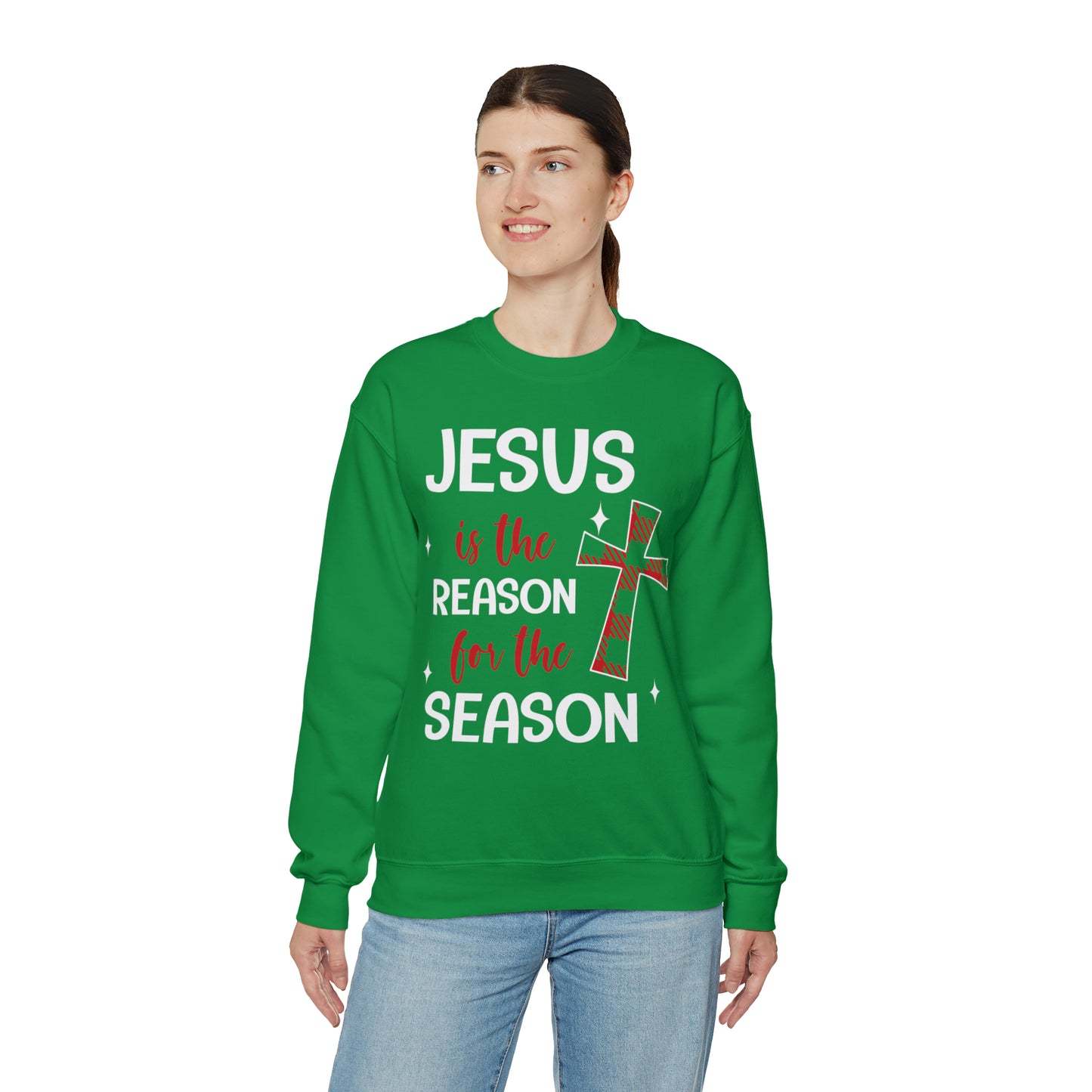 Jesus is the Reason for the Season Christmas Lights Sweatshirt