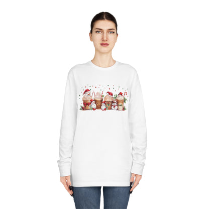 Snowmen Coffee Latte Christmas Long Sleeve T-shirt