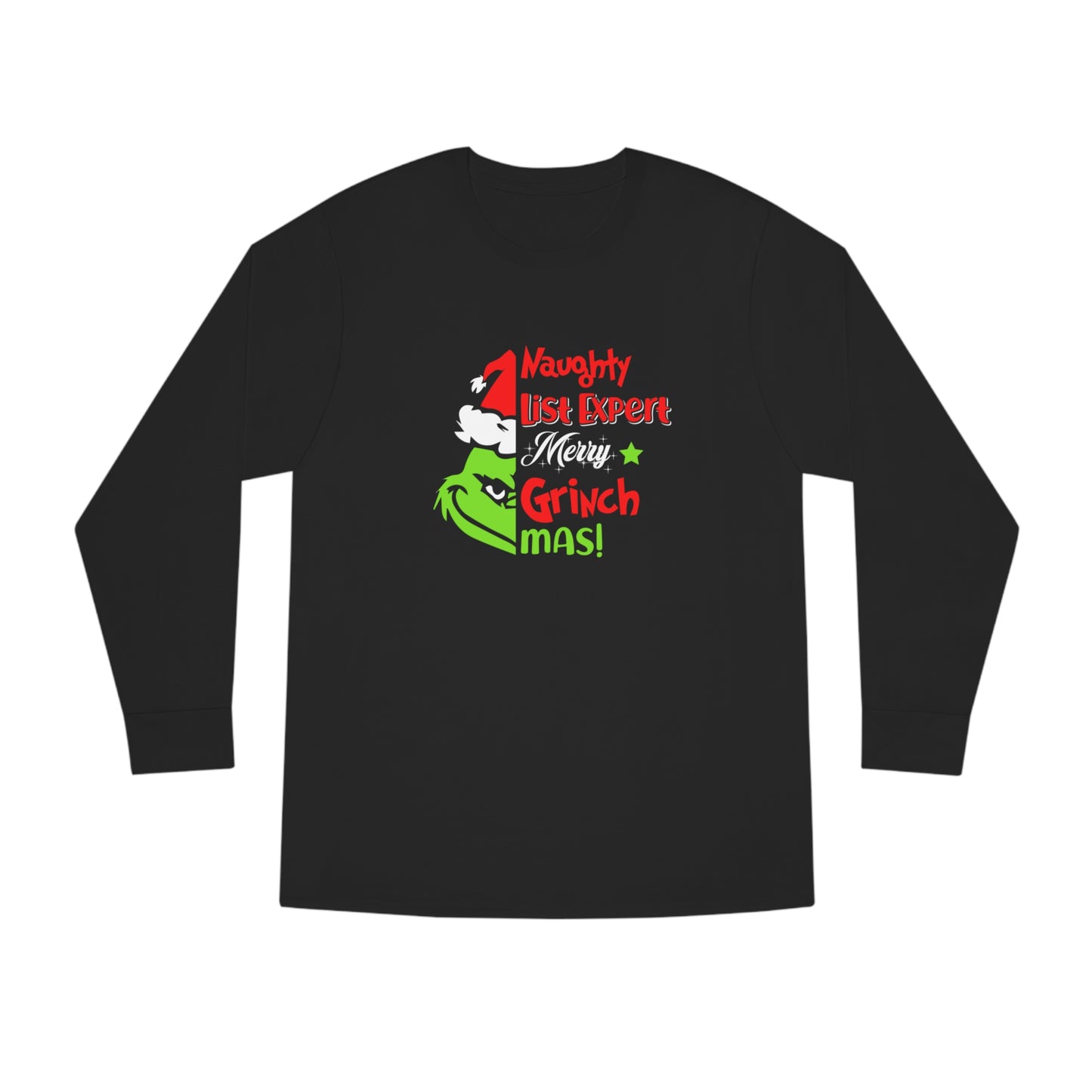 Naughty List Expert Grinch Christmas Long Sleeve T-shirt