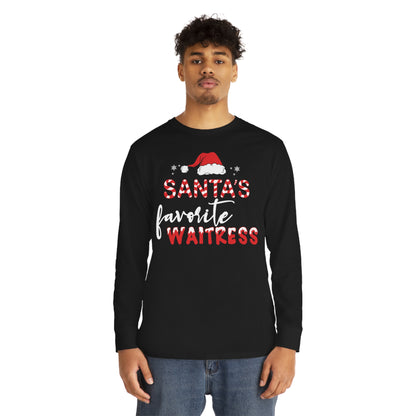 Santa's Favorite Waitress Christmas Long Sleeve Tee