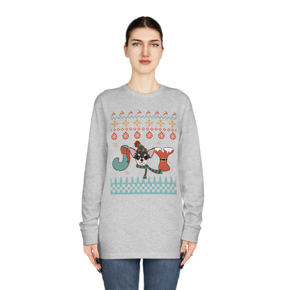 Joy Chihuahua Dog Christmas Ugly Sweater Long Sleeve Tee