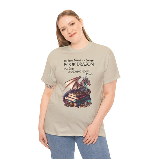 My Spirit Animal is a Grumpy Book Dragon Short Sleeve Tshirt