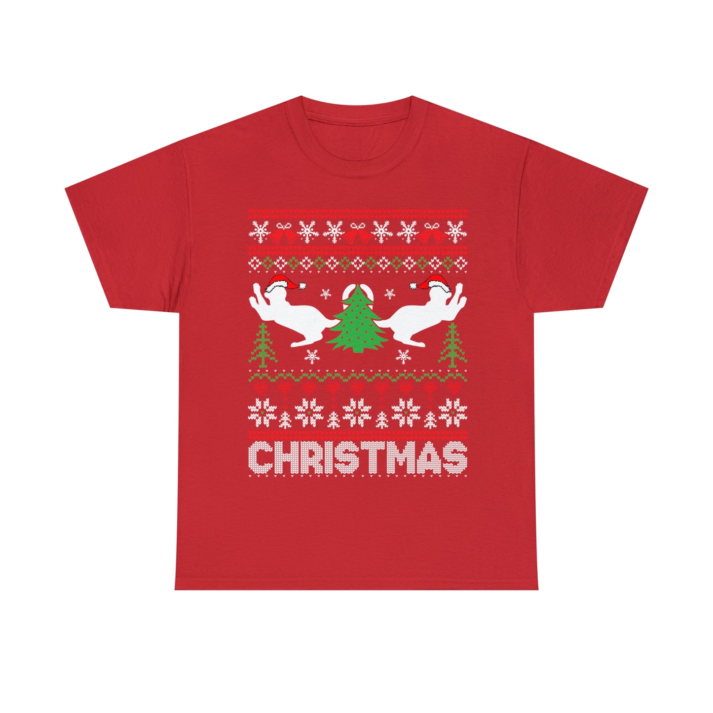 Christmas Cats Ugly Sweater Short Sleeve Tee
