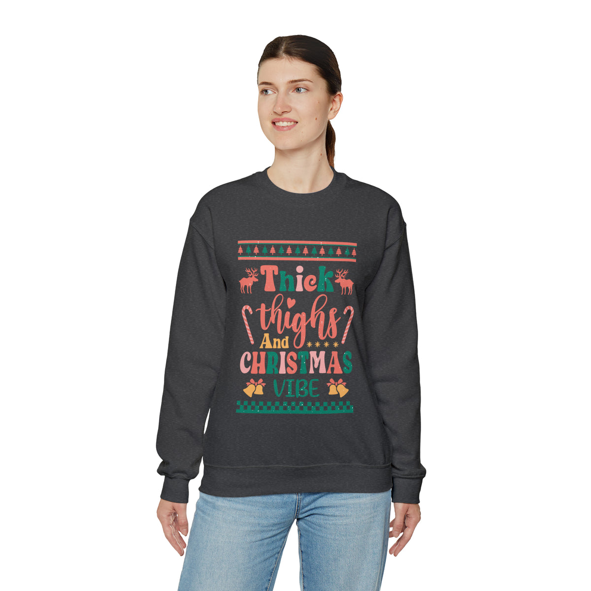 Thick Thighs And Christmas Vibe Ugly Sweater  Sweatshirt