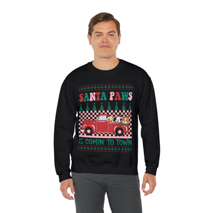 Santa Paws is Comin' to Town Christmas Ugly Sweater Sweatshirt