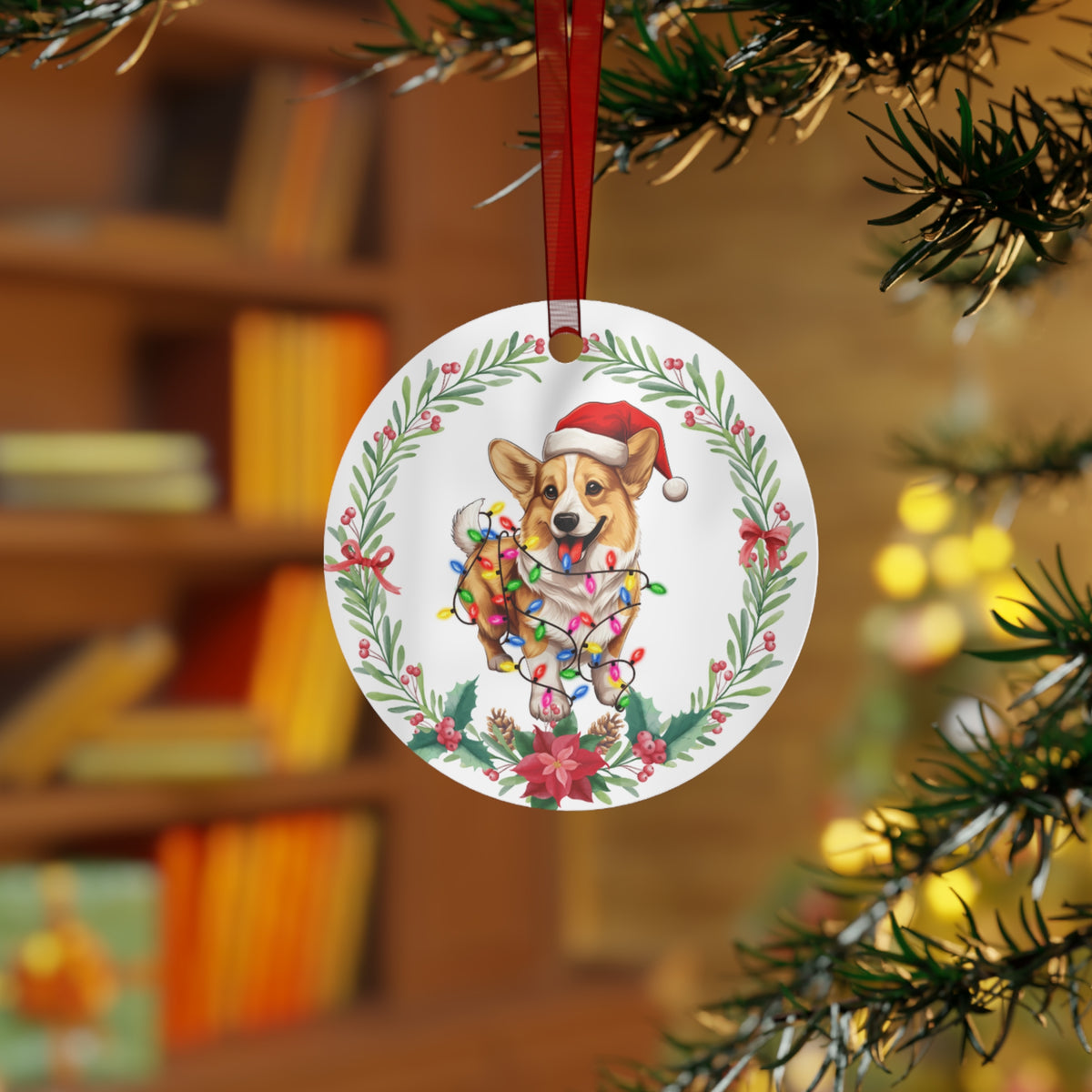 Pembroke Welsh Corgi Dog in Lights Ornament