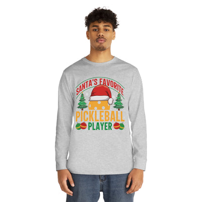 Santa's Favorite Pickleball Player Christmas Long Sleeve T-Shirt