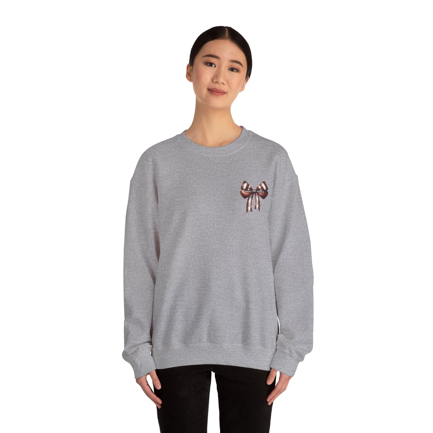 Football Game Day Sweatshirt Mom Dad Parent Football Lover Coquette Bows