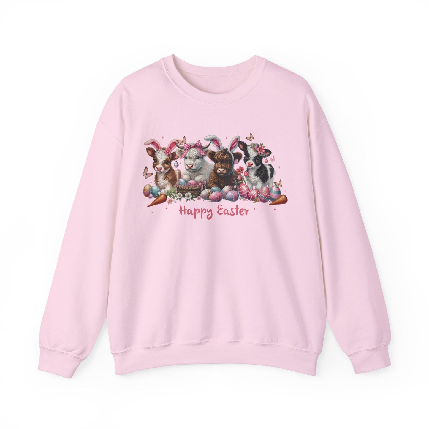Easter Highland Cows with Bunny Ears Sweatshirt