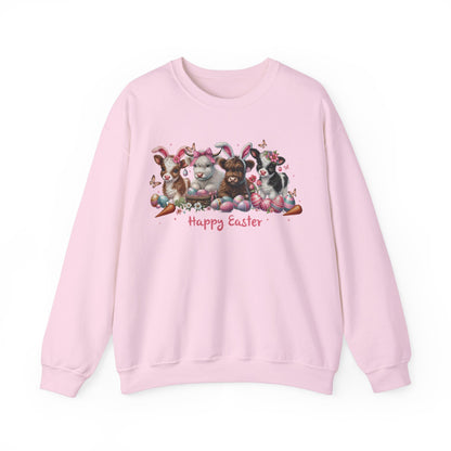 Easter Highland Cows with Bunny Ears Sweatshirt