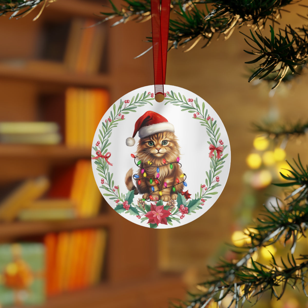 Persian Cat in Lights Ornament