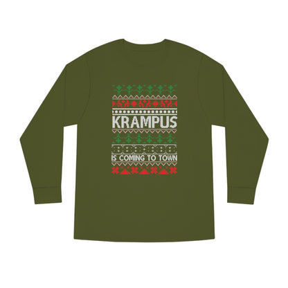 Krampus is Coming to Town Christmas Ugly Sweater Long Sleeve Tee