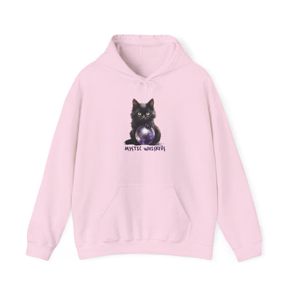 Mystic Whiskers Black Cat Halloween Pullover Hoodie