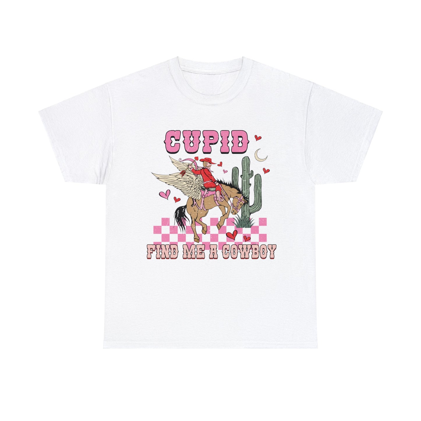 Cupid Find Me a Cowboy Valentine Short Sleeve Tee